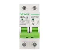 DewinLVD Interruttore DC, Piccolo Sezionatore Fotovoltaico Interruttore Magnetotermico DC1000V 25A 40A Grigio-Verde