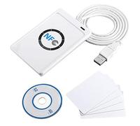 DewinLVD NFC Lettore di Schede, NFC RFID Reader Writer Lettore NFC Scrittore con 5x IC Card Duplicatore di Smart Card Senza Contatto 424 Kbps con Cavo
