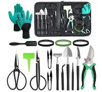 DEWINNER Kit bonsai per albero bonsai, Set di Attrezzi da Giardino 24 pezzi Set,Strumenti per bonsai Kit,di attrezzi manuali da giardino, forbici bonsai in acciaio al carbonio