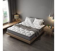DEWINNER Materasso a memoria di forma in schiuma e molle 20 cm spessore materasso 7 zone ergonomico anallergico supporto ottimale comfort (140 x 190 x 20 cm), bianco