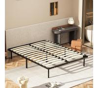 DEWINNER Rete Letto Matrimoniale 160x190 cm Altezza 35 cm con 7 piedi completamente Smontabile a Doghe in Legno Ortopedica Piedi, Struttura portante in Ferro Rinforzata