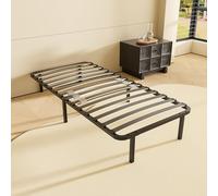 DEWINNER Rete Letto Singolo 90x190 cm, Altezza 29cm, Ortopedica con 6 Piedi,Letto Ferro Battuto con Rete a Doghe singolo regolatori di rigidità con Doppie doghe centrali