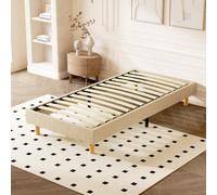 DEWINNER - Rete tappezzeria, rete 90 x 190, solida e confortevole, letto 90 x 190 cm - 1 x 14 doghe con 6 piedi- Altezza del telaio del letto 29 cm - Beige