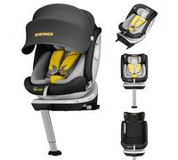 DEWINNER Seggiolini Auto da 0 a 36kg ISOFIX - Seggiolino Auto Girevole a 360°,I-Size Gruppo0+1/2/3,Cntura a 5 punti,RWF,FWF,Poggiatesta regolabile,Tettuccio Anti-UV + Gamba di Supporto,ECE R129 -Nero