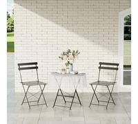 DEWINNER Set tavolo e sedie, pieghevole, set tavolo e sedie da giardino in tre pezzi, 1 tavolo e 2 sedie, con tovaglia impermeabile, set di mobili da balcone