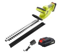 DEWINNER Tagliasiepi senza fili, 20 V, doppio interruttore e doppia maniglia, con batteria agli ioni di litio 2,0 Ah e caricabatterie, 65 cm, lama asimmetrica