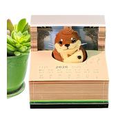 Dewireaey Blocco Note 3D 2026, Animali 3D, Calendario di Carta con Blocco per Appunti e Copertina in Acrilico, per Natale Viaggio Scuola Settimana Festa Dormitorio Casa Nuova