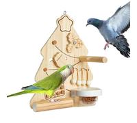 Dewireaey Giochi Per Cacatua,Albero Di Natale Da Masticare Forma Gioco Uccelli | Supporto in Legno con Arricchimento e Arrampicata Interattiva da Interno Gabbia per