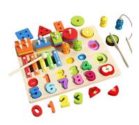 Dewireaey Gioco Forme Geometriche, Puzzle Sensoriale in Legno per Ordinare Forme, Attività Sensoriale con Matematici per Bambini e Famiglie