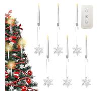 Dewireaey per Albero di Natale con Telecomando | Luci LED Decorative Senza Fiamma,6 Pezzi con Telecomando per Mensola Finestra Parete Casa Giardino Esterno