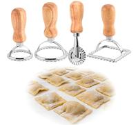 Dewocke 4 Pezzi Stampo per Ravioli, Taglia Ravioli, Forme per Ravioli, Timbri per Ravioli e Taglierina per Ravioli, Stampi per Ravioli Set, Taglia Ravioli per Ravioli Pasta e Biscotti