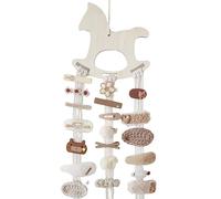 Dewocke Arazzo da parete per bambine, motivo nuvola o cavallo a dondolo, organizer per capelli, ideale per forcine e accessori decorativi per capelli (cavallo a dondolo)