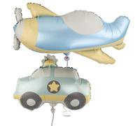 Dewocke Set di 2 Pezzi Palloncini Giganti Elicoperi E Automobili di Polizia, Palloncini a Forma di Aereo e Auto, Tema Piloti E Polizia, Decorazioni Ideali per Feste di Compleanno per Bambini