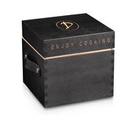 DeWok Transportbox Singolo Set Box Cassetta di Trasporto Legno pelle Nera