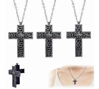 Dewppxi - Collana con ciondolo a forma di carattere dieci giaponese anticato, con scomparto segreto, stampata in 3D, Medio, Lega di acciaio, Nessuna pietra preziosa