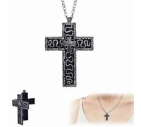Dewppxi - Collana con ciondolo a forma di carattere dieci giaponese anticato, con scomparto segreto, stampata in 3D, Medio, Lega di acciaio, Nessuna pietra preziosa