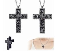 Dewppxi - Collana con ciondolo a forma di carattere dieci giaponese anticato, con scomparto segreto, stampata in 3D, Medio, Lega di acciaio, Nessuna pietra preziosa