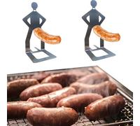 Dewppxi Supporto per salsicce in acciaio inox, divertente, per hot dog, per hot dog, per arrosti e salsicce, per barbecue, campeggio, viaggi primaverili (2 pezzi)