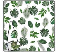 DEWUR Coperta da picnic 200 x 200 cm, extra large, coperta da spiaggia, impermeabile, a prova di sabbia, lavabile, pieghevole, portatile, per erba, prato, spiaggia, campeggio (foglie verdi)