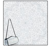 DEWUR Coperta da picnic extra large, 200 x 200 cm, impermeabile, pieghevole, tappetino da picnic per spiaggia, campeggio, prato, parco accessori carino (fiori grigi)