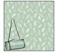 DEWUR Coperta da picnic, impermeabile, lavabile, senza sabbia, XXL, da campeggio, da spiaggia, isolata con fondo impermeabile (verde, 200 x 200 cm)