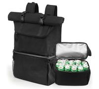 DEWUR Zaino termico da 35 l, grande, 2 in 1, borsa termica a doppio strato, impermeabile, per picnic, spiaggia, barbecue, campeggio, viaggi, famiglia
