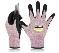 DEX FIT Cru553 Guanti Resistenti al Taglio Livello 5, Comodo Fit 3D, Presa Salda, Smart Touch, In Nitrile Resistente, Sottili e Leggeri, Lavabili in Lavatrice, 1 paio (M, Cut 5 Cru553 Red 1pr)