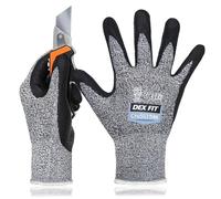 DEX FIT Cru553 Thin Calibro 15, Guanti Resistenti al Taglio Livello 4, Comodo Stretch Fit, Presa Salda, in Schiuma di Nitrile Resistente, Smart Touch, Lavabili in Lavatrice, Grigio S (7) 1 Paio
