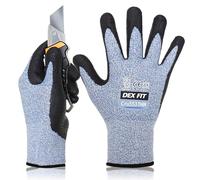 DEX FIT Cru553 Thin Calibro 15, Guanti Resistenti al Taglio Livello 4, Comodo Stretch Fit, Presa Salda, in Schiuma di Nitrile Resistente, Smart Touch, Lavabili in Lavatrice, Blu XL (10) 1 Paio