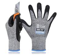 DEX FIT Cru553 Thin Calibro 15, Guanti Resistenti al Taglio Livello 4, Comodo Stretch Fit, Presa Salda, in Schiuma di Nitrile Resistente, Smart Touch, Lavabili in Lavatrice, Grigio XS (6) 1 Paio