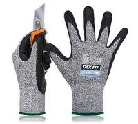 DEX FIT Cru553 Thin Guanti Anti Taglio Livello 5 Ultrasottili-3D Fit, Presa Antiscivolo in Nitrile, Leggeri e Traspiranti, Touchscreen, Lavabili; Grigio M (8) 3 Paia
