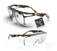 DEX FIT SG210 OTG Sovraocchiali di Sicurezza Protettivi da Lavoro - Regolabili, con Lente Antiappannante, Anti Urto e Antigraffio, Certificati EN166, Unisex, Protezione Laterale e UV