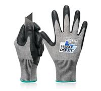 DEX FIT SSG513 Guanti antitaglio, ANSI A5, EN388 4X42E, Nitrile schiumato a base d’acqua, Touchscreen, 13 gauge, Antiscivolo, Lavabili;Grey XL 1 Pair