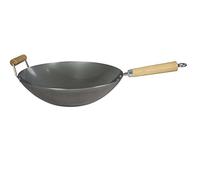 Dexam Padella professionale Wok in acciaio al carbonio, 34 cm