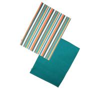 Dexam Set di 2 strofinacci in cotone riciclato a righe, colore: foglia di tè