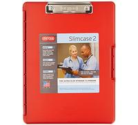 Dexas Slimcase - 2 portablocco in plastica con Scomparto e Apertura Laterale, Colore: Rosso Fragola, per organizzare, trasportare e riporre, Formato A4, Stile e funzionalità