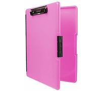 Dexas Slimcase - 2 portablocco in plastica con Scomparto e Apertura Laterale, per organizzare, trasportare e riporre, Formato A4, Stile e funzionalità, Rosa