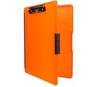 Dexas Slimcase - 2 portablocco in plastica con Scomparto e Apertura Laterale, Arancione Fluo, per organizzare, trasportare e riporre, Formato A4, Stile e funzionalità
