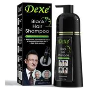 Dexe Black Hair Shampoo 400 ml - Colorazione rapida, senza ammoniaca, formula a base di erbe naturali brillanti a lunga durata, tintura per capelli ginseng zenzero con Kajal