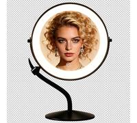 DEXHOM Specchio da trucco da 20,3 cm con luci, specchio ingranditore 1X/10X con luce e interruttore touch, specchio cosmetico con luce a 3 colori e 100 LED, specchio ingrandito illuminato su 2 lati