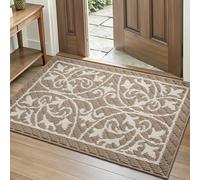 DEXI Front Door Mat Entryway, Inside Welcome Entrance Doormat Low Profile Thin, Non Slip Washable Entry Mats for House Floor Dirt Trapper, 32x48, Brown