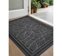 DEXI Zerbino di benvenuto resistente, antiscivolo, a basso profilo, per ingresso, patio, garage, aree ad alto traffico, 43 x 73 cm, grigio
