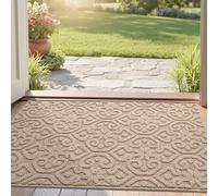 DEXI Zerbino Ingresso Interno 60 x 90 cm, Zerbini Antiscivolo e Lavabile in Lavatrice, Tappetino Assorbente per Casa, Cane, Porta, Beige