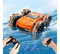 dexinco Auto anfibio telecomandata con sensore gestuale, Stunt RC Auto Spiaggia giocattolo per bambini, girevole a 360 gradi, flip a 180 gradi, bifacciale, guida anfibi, 4-12 anni