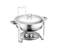 Dexinhdh Chafing Dishes per Set da Buffet, Portavivande E Scaldavivande Rotondi in Acciaio Inossidabile con Base, Design Staccabile, Temperatura Costante A Lunga Durata(Silver,with Hook)