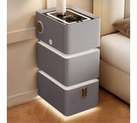 Dexinhdh Comodino intelligente con stazione di ricarica, comodino moderno con 3 cassetti e serratura con password, per camera da letto, soggiorno, ufficio(B,25cm)