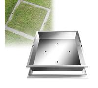 Dexinhdh Coperchio E Telaio per Tombino Invisibili in Acciaio Inox, Coperchio per Fossa Settica Incassato, Design con Foro per Maniglia, Coperchio per Tombino Quadrato Nascosto(50cm)
