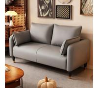 Dexinhdh Divano In Similpelle, Divano A Due Posti Moderno Di Metà Secolo Con Gambe Rialzate, Struttura In Legno Massello, Seduta Profonda Moderna, Ingombro Ridotto, Per Soggiorno(C,140cm)