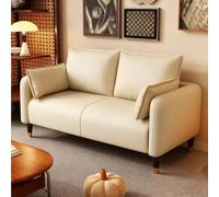 Dexinhdh Divano In Similpelle, Divano A Due Posti Moderno Di Metà Secolo Con Gambe Rialzate, Struttura In Legno Massello, Seduta Profonda Moderna, Ingombro Ridotto, Per Soggiorno(D,120cm)