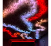 Dexinhdh Lampada LED 3D A Forma Di Nuvola Temporalesca, Luce D'atmosfera Fai-da-te Con Telecomando, Luminosità, Velocità E Direzione Regolabili, Ideale Per Soffitti, Sale Giochi(5m)